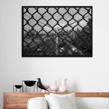 Imagem de Quadro Fotografia Grade 33X24Cm - Com Vidro - Madeira Preta - Quadros 