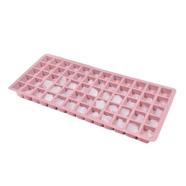 Imagem de Bandeja para cubos de gelo | Bandejas de gelo quadradas de silicone de liberação fácil de 60 grades | Moldes reutilizáveis para economia de espaço para coquetéis, uísque, café, cozinha, geladeira
