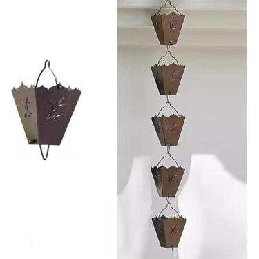 Imagem de WEBSID Calha para ambientes externos calha corrente de chuva sinos de chuva/desvio de coleta de água, jardim pátio paisagem drenagem