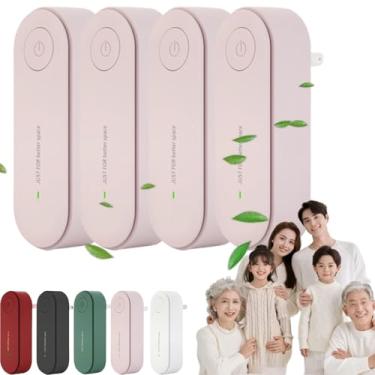 Imagem de Purificador de ar mágico para remoção de mofo e mofo | com filtro de substituição tipo HEPA | Design compacto plug-in para quartos, banheiros, armários e áreas de animais de estimação (rosa, 4)