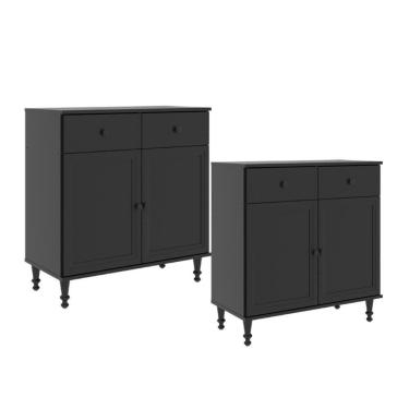 Imagem de Aparador Buffet Ditália 2 Gavetas 2 Portas 2 Unidades R-629 Preto