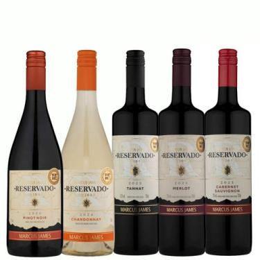 Imagem de Kit 5 Vinhos Finos Selecionados Vinicula Aurora Marcus James