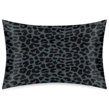 Imagem de Fronha Queen Size de cetim de seda para cabelo e pele, capa de almofada macia, arte refrescante, estampa de leopardo, com fecho de envelope para dormir, mulheres, homens, crianças, 50 x 76 cm, 1 peça