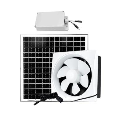 Imagem de Fenteer Exaustor solar de 20 W, painel solar de 12 V, de ventilação para cozinha, banheiro, galinheiro industrial, sótão e garagem, 8inch