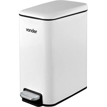 Imagem de Vonder, Lixeira Retangular, 5 Litros, Inox, Branca.