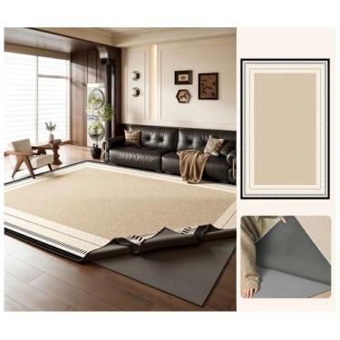 Imagem de SPXMQSS Tapetes laváveis à máquina para sala de estar, tapete lavável removível para sala de estar, tapete grosso antiderrapante macio para quarto, sala de jantar, escritório em casa J 160 x 240 cm