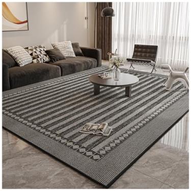 Imagem de SPXMQSS Tapete para quarto, sala de estar com suporte antiderrapante, lavável e resistente à sujeira para quarto, quarto, cozinha, escritório, escritório - preto cinza J 80 x 200 cm