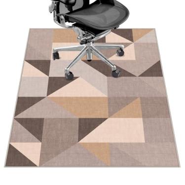 Imagem de Tapete de cadeira de escritório para piso de madeira e piso de azulejo, tapete de mesa resistente de 91 cm x 122 cm para pisos duros, tapete sob a mesa para cadeira de computador com rodas