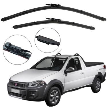 Imagem de Kit Palheta Dianteira Strada Nova 2015 a 2018 Limpador de Parabrisa de Silicone