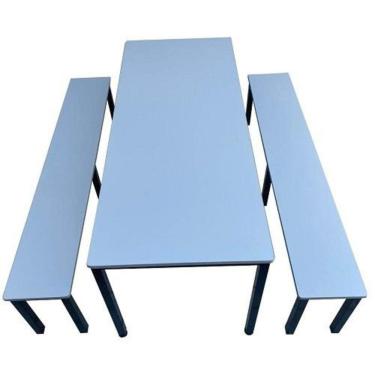 Imagem de Mesa E Banco Para Refeitório Para 08 Lugares Rossi Cinza