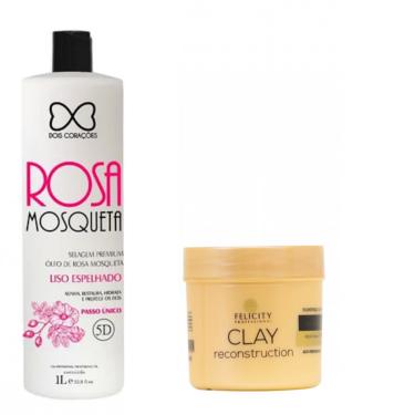 Imagem de Selagem Rosa Mosqueta Dois Corações 1L + Mascara Clay