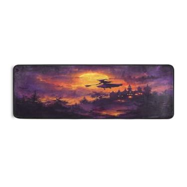 Imagem de Qilmy Tapete de Halloween Witches in the Red Moon Runner 183 x 61 cm, antiderrapante, antifadiga, confortável, tapetes longos para cozinha, quarto, sala de estar, banheiro, corredores, entrywa272