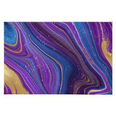 Imagem de CEBUGI Tapete de área 60 x 90 cm, macio, lavável, antiderrapante, com suporte de borracha, estampa de mármore roxo, para sala de estar, quarto, decoração de casa