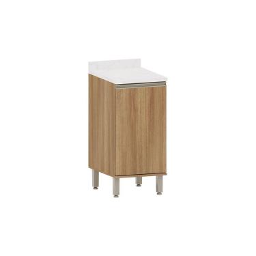 Imagem de Balcão De Cozinha Com Tampo 40cm 1 Porta Diana Luciane Móvei Avelã/avelã