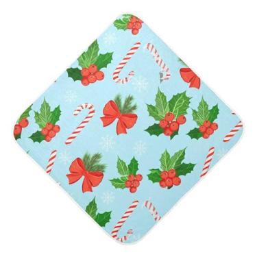 Imagem de Burbuja Toalha de banho para bebês Candy Cane - Toalha com capuz de musselina macia e absorvente para recém-nascidos, 89 x 89 cm