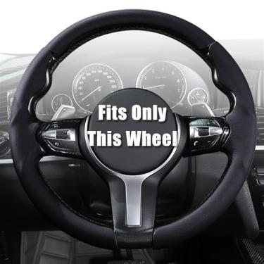 Imagem de Aimato Capa de volante personalizada para BMW (M Sport) X3 2014-2017/X5 2014-2018/3 séries 2012-2019/5 2014-2016/328i 320i 330i 325i 528i 530i 535i 2 420i Série 6 X 2 X4 X6 M2 M4 M5 M6 Sport