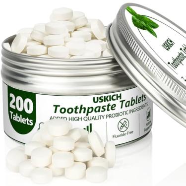 Imagem de 200 comprimidos de pasta de dente, nano hidroxiapatita com probióticos, reduz a sensibilidade, sem flúor e plástico, ecologicamente correto e comprimidos de enxaguante bucal para viagem