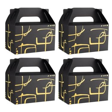 Imagem de NyuOurea 10 caixas de lembrancinhas de festa, caixa de presente de 16,5 x 10 x 10 cm com alça, caixas de frontão perfeitas para doces, biscoitos, aniversário, Natal, casamento, chá de bebê, formatura