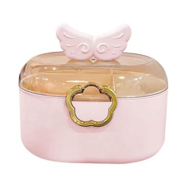 Imagem de Generic Caixa organizadora para acessórios de cabelo feminino, estojo para joias e acessórios de beleza com divisórias, ideal para guardar pulseiras e tiaras.