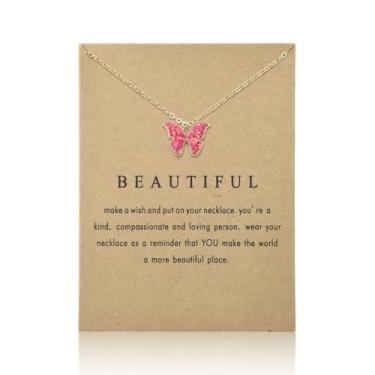 Imagem de Sisadodo Presentes de aniversário de Natal para mulheres, meninas, colares com pingente de borboleta para amigas, filhas e netas, Small, Metal, Sem Pedra Preciosa