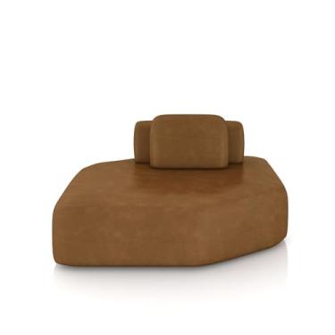 Imagem de Sofá Ilha Dakota Chaise 168cm Modulado Encosto Almofada Solta PU Caramelo G33 - Gran Belo