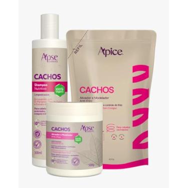 Imagem de Kit Shampoo 300ml, Ativador e Refil Ativador 500ml Cachos Apice