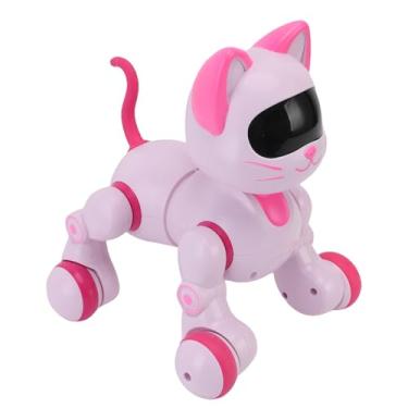 Imagem de Zhjvihx Gato robô de Controle Remoto Inteligente, Ferramenta Interativa Programável para Animais de Estimação RC Com Sensor de Toque, Dança Eletrônica Cantando Olhos LED, Animais de