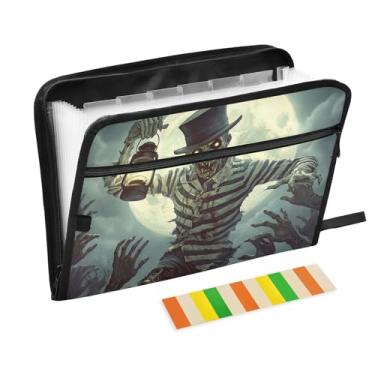 Imagem de Esqueleto com pasta sanfonada de lanterna, impermeável, organizador de documentos, com zíper e pasta de etiquetas para documentos importantes