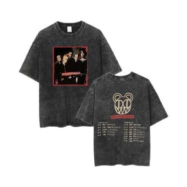 Imagem de Camiseta Unissex Oversized De Algodão Lavado Com Estampa Da Banda De R