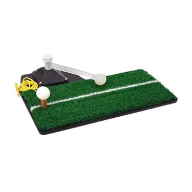 Imagem de MotiveTech Tapete de treino para swing de golfe, fácil de montar, com ajuste de altura e portátil, para uso interno e externo.