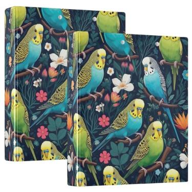 Imagem de Pastas tropicais coloridas de 3,8 cm, 3 anéis, 200 folhas, pastas, caderno, redondo, fichário de escritório, 31,5 x 27 x 6 cm, 1 pacote