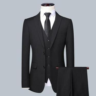 Imagem de Terno Formal Masculino De 3 Peças Blazer Colete Calças Para Casamento 
