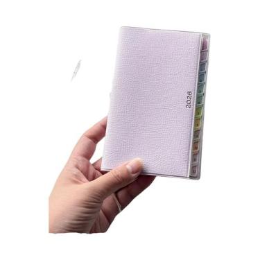 Imagem de Caderno Planejador Portátil De Couro Colorido Agenda Mensal Semanal Di