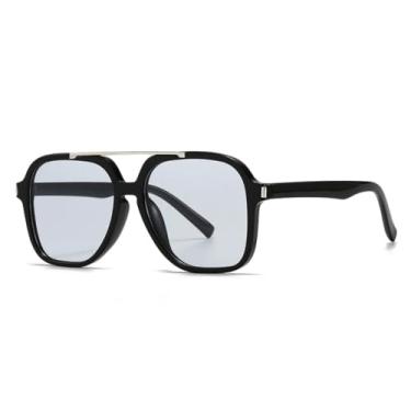 Imagem de JRLLFD Óculos de sol de armação grande para fotografia de rua feminina (transparente)