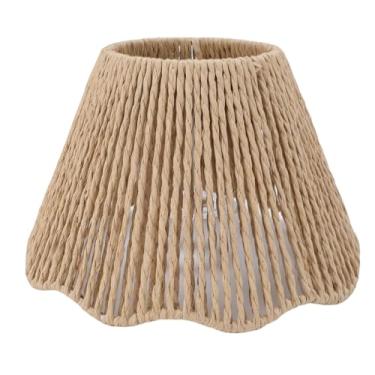 Imagem de Bewinner Sombra de Lâmpada, Abajur de Mesa Tecido Corda, E27 E14 Decorativo Acenando Hem Lâmpadas Sombra para Cozinha Quarto café, Decoração Fácil