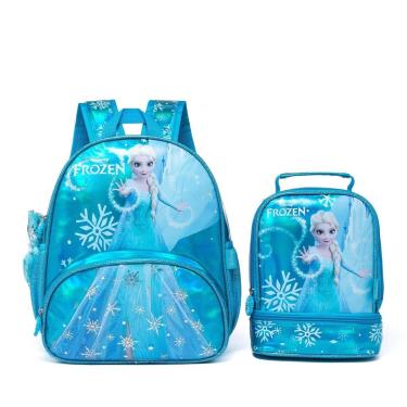 Imagem de Kit Mochila Lancheira Escola Disney Infantil Espaçosa Frozen-Feminino