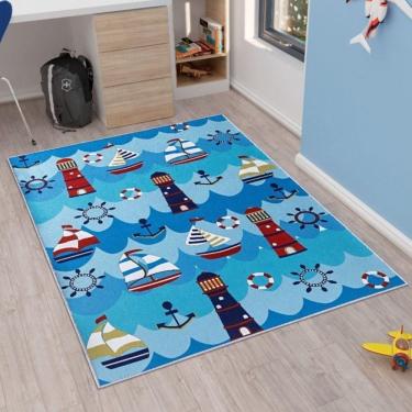 Imagem de Tapete Kids Emborrachado Quarto Criança - Marinheiro