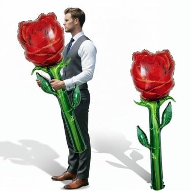 Imagem de Balões de coração vermelho cristal de 81 cm, 6 peças, coração vazado, 1 mini cartões de felicitações para decoração do dia dos namorados, moldura em forma de coração (rosa)