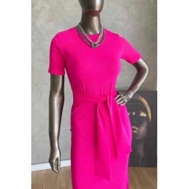 Imagem de Vestido Canelado Noah Feminino Lamour, P, Rosa pink