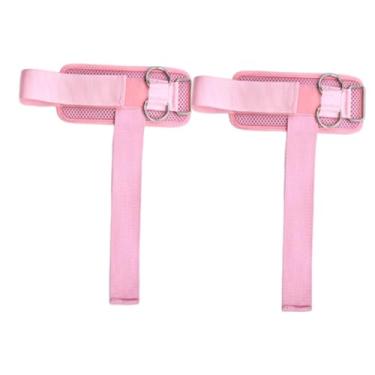 Imagem de kowaku Conjunto de 2 faixas de pulso para levantamento de peso, leves e com argolas duplas em D, ideais para exercícios em banco de musculação, Rosa