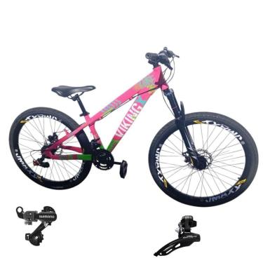 Imagem de Bicicleta 26 VikingX T25 24v Cambios Freeride Shimanos Pneu Aro 26 Balão Preto-Unissex