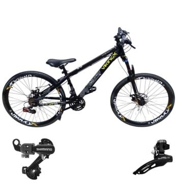 Imagem de Bicicleta 26 VikingX Tuff30 24v Cambios Shimano Pneu Slick Fino Preto1.50-Unissex