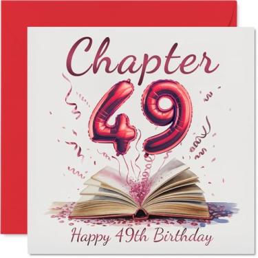 Imagem de Stuff4 Cartões de aniversário de 49 anos para homens e mulheres - Início de outro capítulo - Cartão de feliz aniversário para homem de 49 anos mulher irmã esposa primo pai, cartões comemorativos de