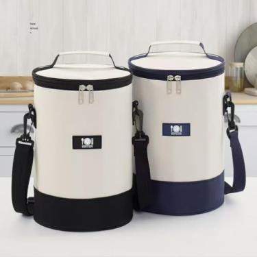Imagem de Cooler para acampamento, refrigerador de viagem leve, mini cooler, mochila de almoço para caminhadas, acampamento, praia, almoço, mochila de gelo (azul marinho)