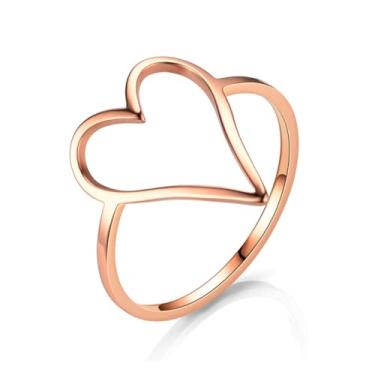 Imagem de Moplusea Anel de compromisso de casamento simples de aço inoxidável para mulheres, Aço inoxidável, Sem pedra preciosa