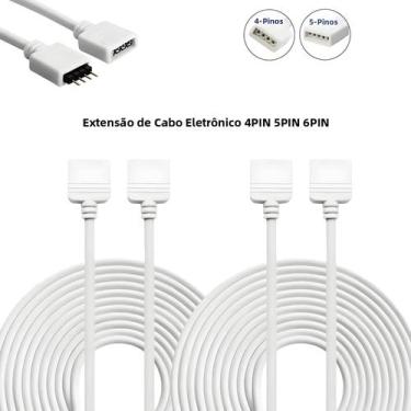 Imagem de Cabo De Extensão Para Fita LED 4PIN 5PIN 6PIN 0.5-5m Conector Fêmea Ad