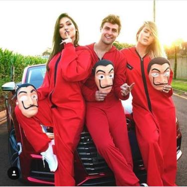 Imagem de Fantasia La casa de papel adulto do P ao GG Unissex com máscara e luva