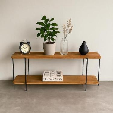 Imagem de Rack Para Sala De Tv Até 40 Polegadas Industrial Moderno Madeira Maciç