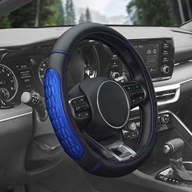Imagem de Capa para volante de silicone e couro sintético FH2012BLUE-AVC Ultra Grip