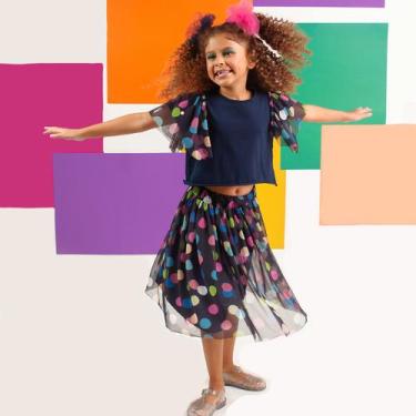 Imagem de Conjunto Cropped Cotton Light e Saia Midi Tule "Poás" - Saia de Filó, 